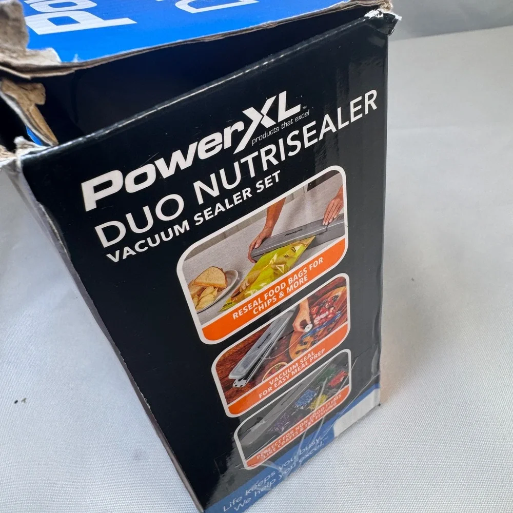 PowerXL Duo Nutrisealer Vacuum Sealer Set Gray VS2 140W with Accessory Kit